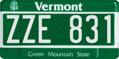 VT license plate ZZE831