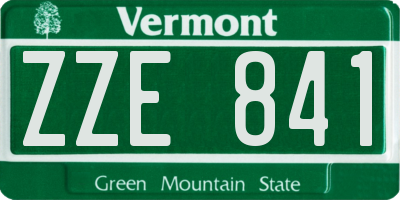 VT license plate ZZE841
