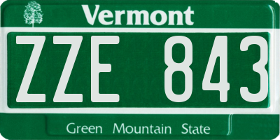 VT license plate ZZE843