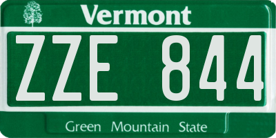 VT license plate ZZE844