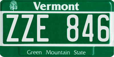 VT license plate ZZE846