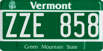 VT license plate ZZE858