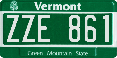 VT license plate ZZE861