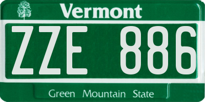 VT license plate ZZE886