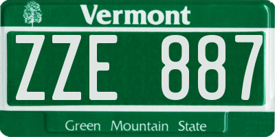 VT license plate ZZE887