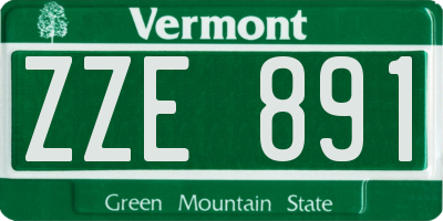 VT license plate ZZE891