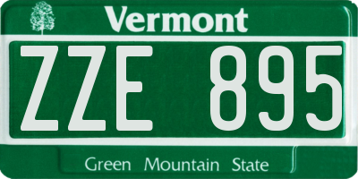 VT license plate ZZE895