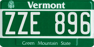 VT license plate ZZE896
