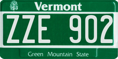 VT license plate ZZE902