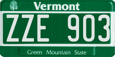 VT license plate ZZE903