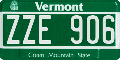 VT license plate ZZE906