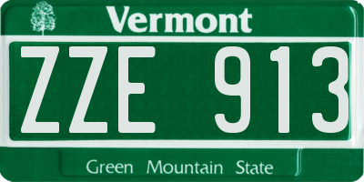 VT license plate ZZE913