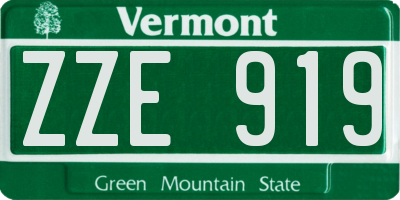 VT license plate ZZE919