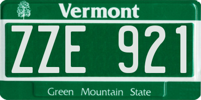 VT license plate ZZE921
