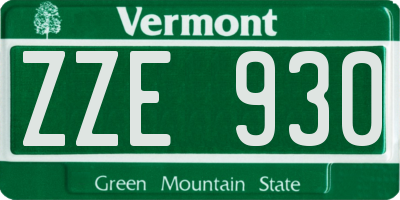 VT license plate ZZE930