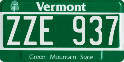 VT license plate ZZE937