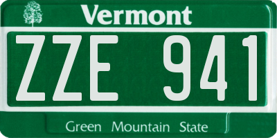 VT license plate ZZE941