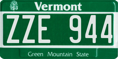 VT license plate ZZE944