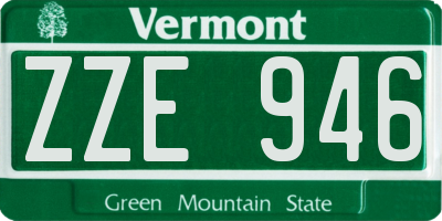 VT license plate ZZE946