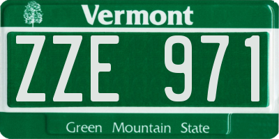 VT license plate ZZE971