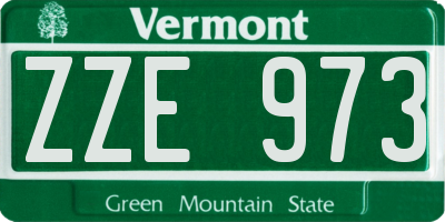 VT license plate ZZE973