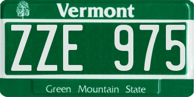 VT license plate ZZE975