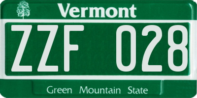 VT license plate ZZF028