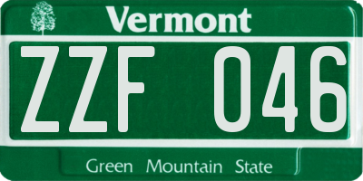 VT license plate ZZF046