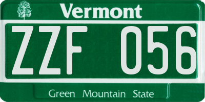 VT license plate ZZF056