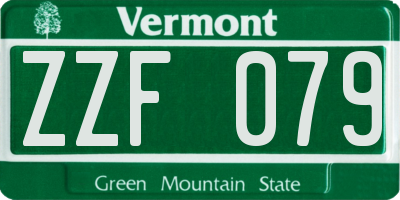 VT license plate ZZF079
