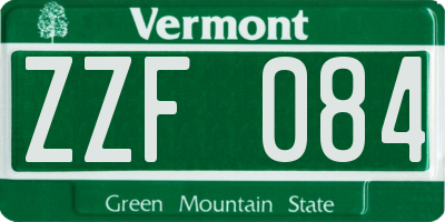 VT license plate ZZF084