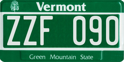 VT license plate ZZF090