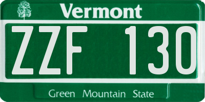 VT license plate ZZF130
