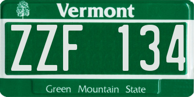 VT license plate ZZF134