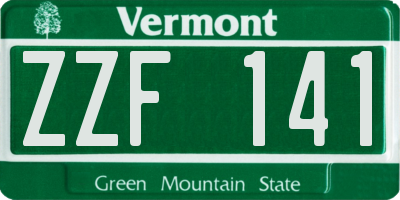 VT license plate ZZF141