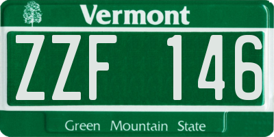 VT license plate ZZF146