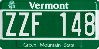 VT license plate ZZF148