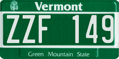 VT license plate ZZF149