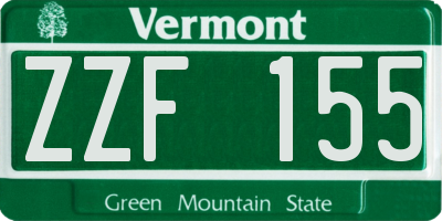 VT license plate ZZF155