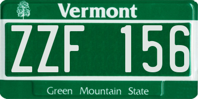 VT license plate ZZF156