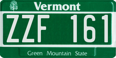 VT license plate ZZF161