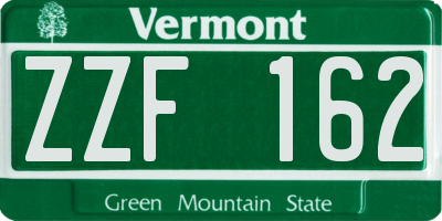 VT license plate ZZF162