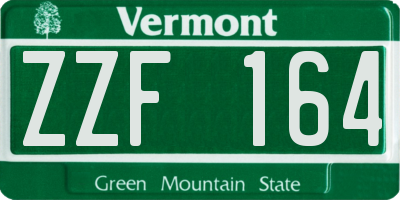 VT license plate ZZF164