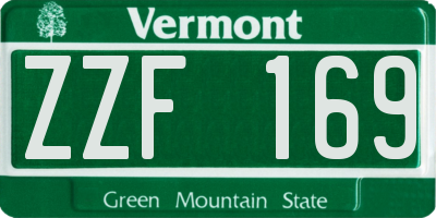 VT license plate ZZF169