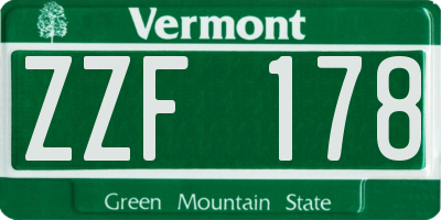 VT license plate ZZF178
