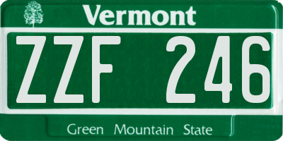 VT license plate ZZF246