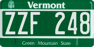 VT license plate ZZF248