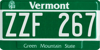 VT license plate ZZF267