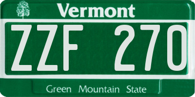 VT license plate ZZF270