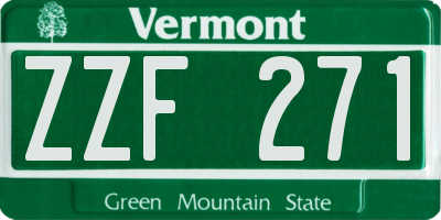 VT license plate ZZF271